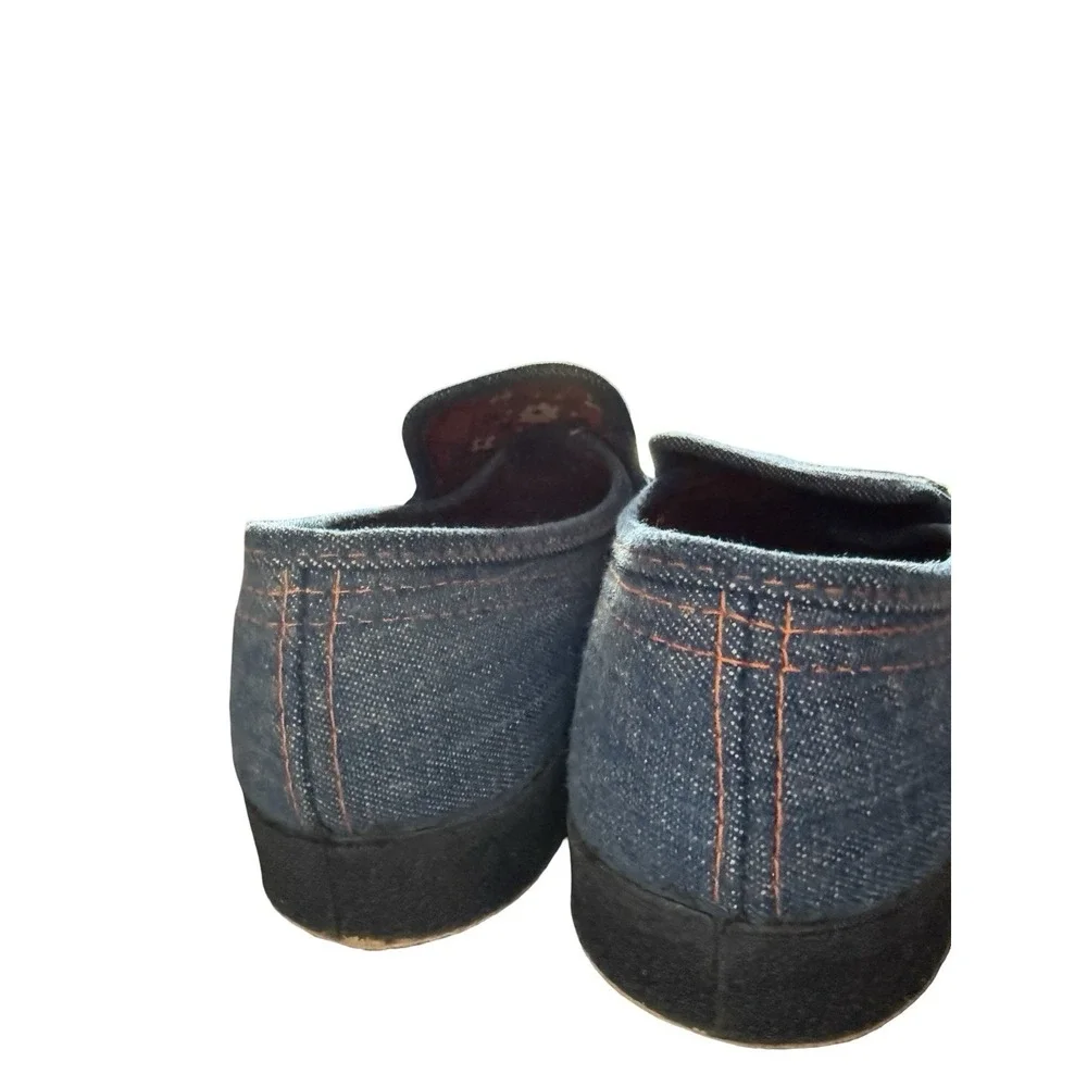 Vintage 1960s Wellco Denim bandana western slip on shoes new sz 2‎ W